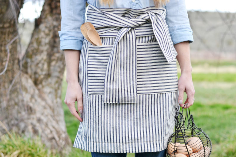 How To Upcycle A Mens Dress Shirt Into An Apron She Holds Dearly