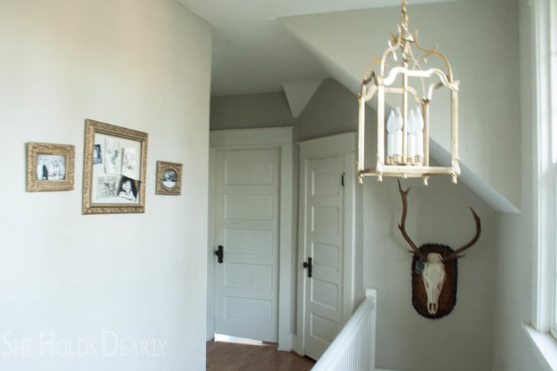 craftsman, stairwell, lantern