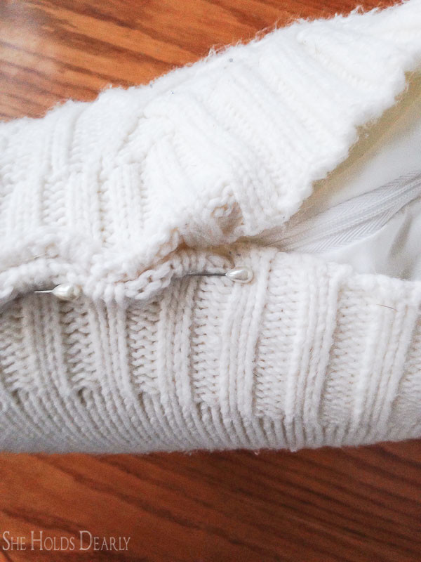 Simple Sweater Pillow Tutorial by She Holds Dearly