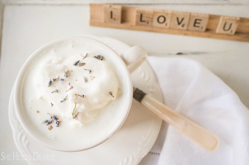 Lavender White Hot Chocolate Recipe by She Holds Dearly