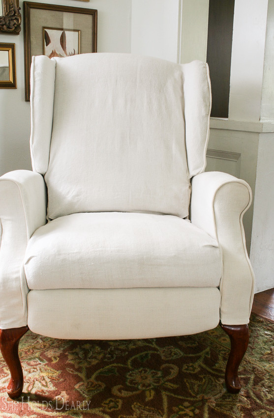 How to Slipcover a Recliner by She Holds Dearly