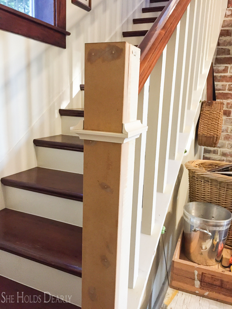 Simple DIY for a farmhouse style newel post