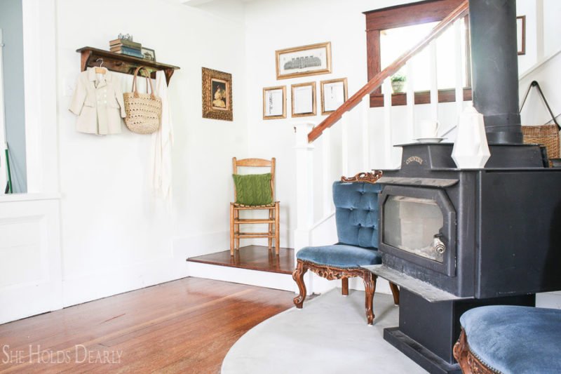 DIY Concrete Hearth She Holds Dearly