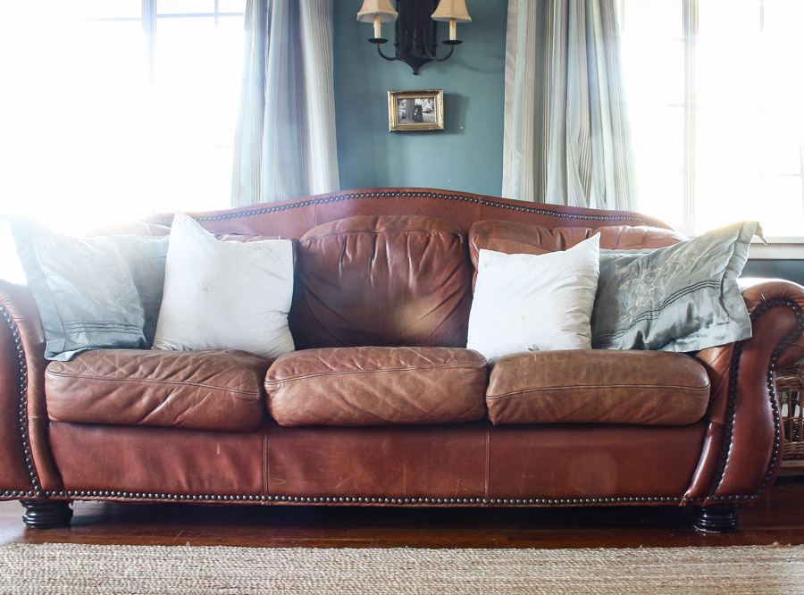 How to Paint Leather Furniture - She Holds Dearly