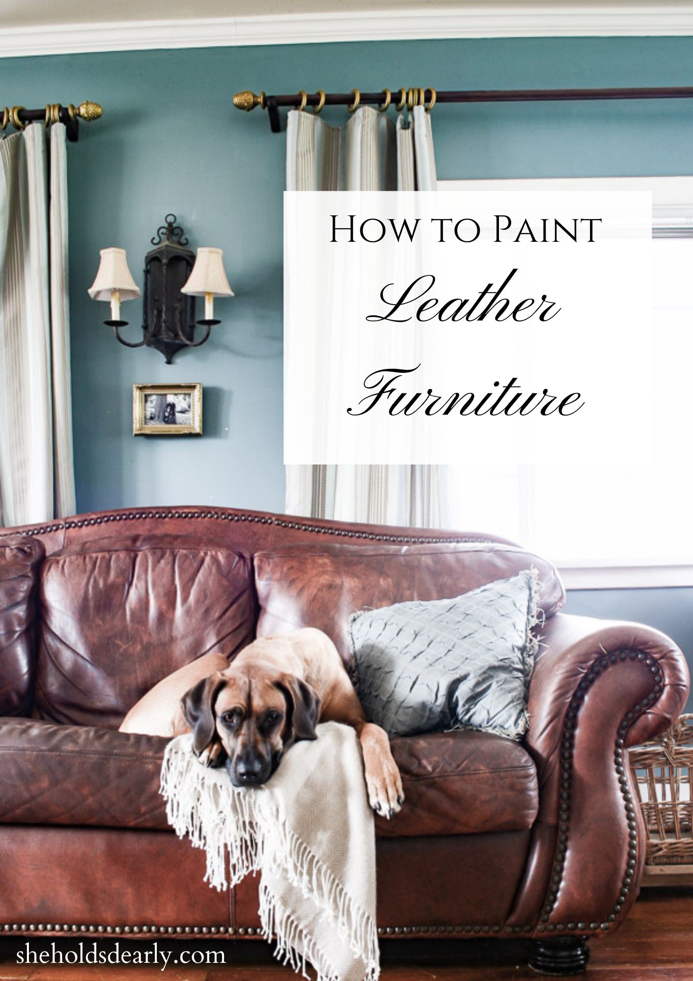 How to Paint Leather Furniture - She Holds Dearly