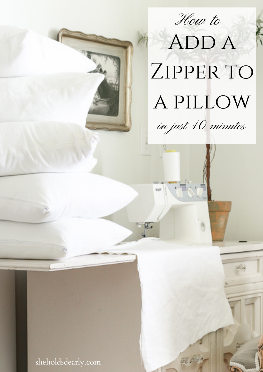 Add a Zipper to a Pillow in 10 Minutes She Holds Dearly