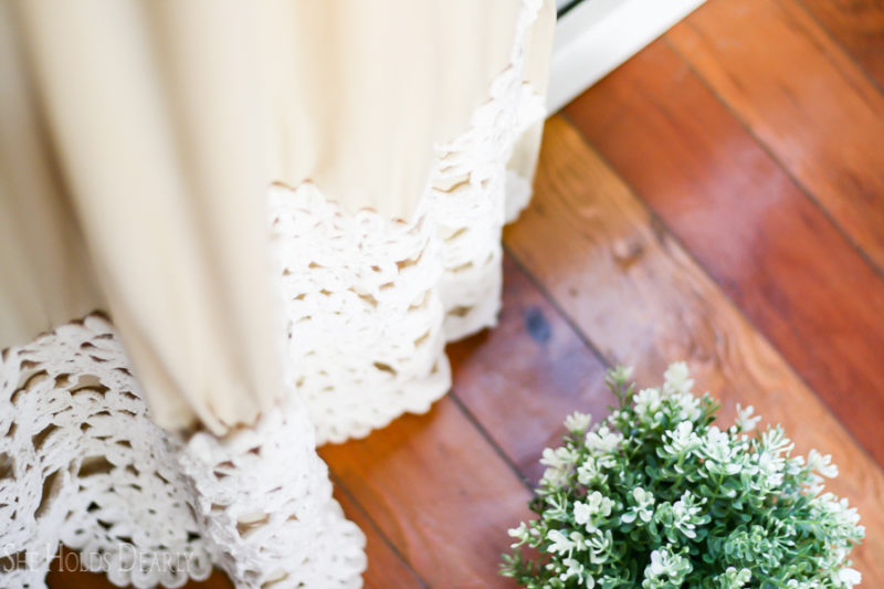 No Sew Lace Curtains She Holds Dearly