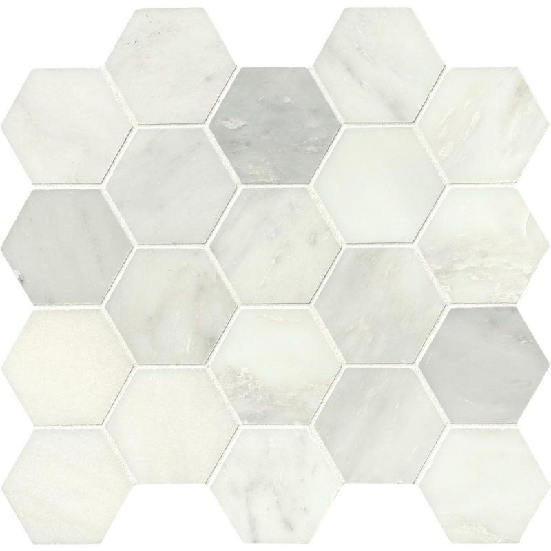 Hexagon Marble Tiles Bee Themed Decor by sheholdsdearly.com