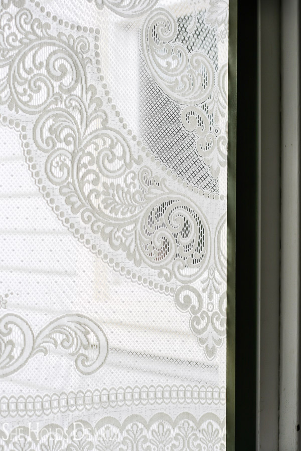 This project is good for a window covering, privacy screening or a lace window screen. By using some 1x2's and thrifted lace you can make your own!