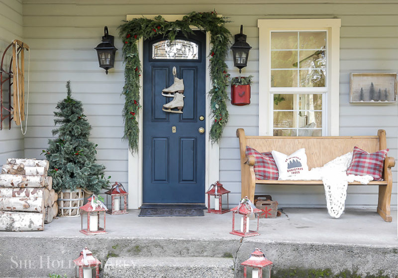 Easy & Festive Christmas Front Porch Tour - She Holds Dearly