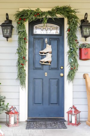 Easy & Festive Christmas Front Porch Tour - She Holds Dearly