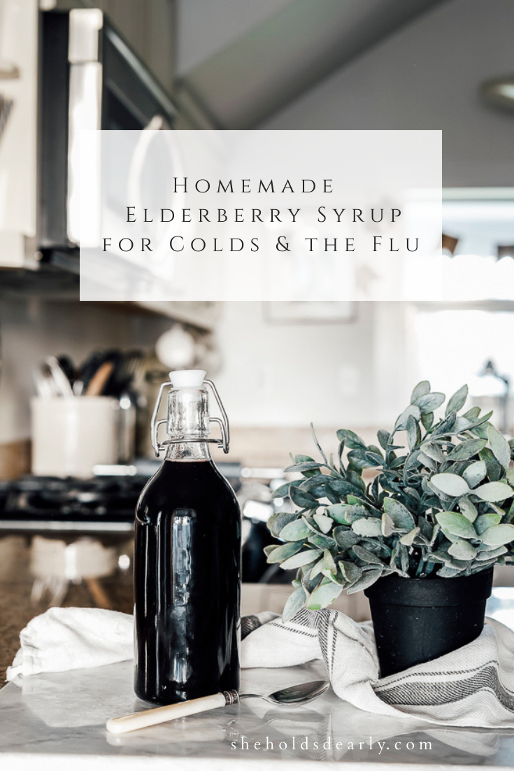 Homemade Elderberry Syrup Colds & Flu Season by sheholdsdearly.com