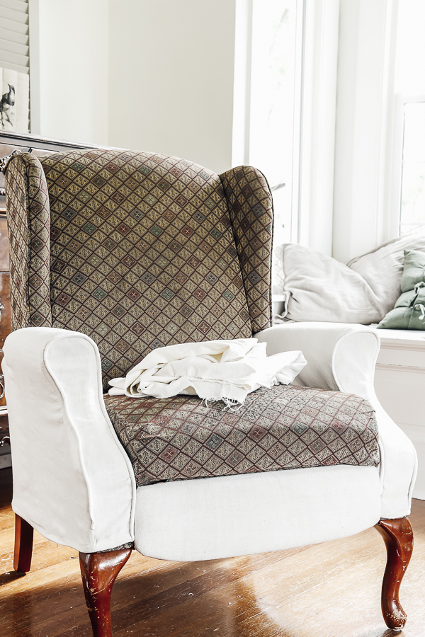 DIY Slipcover with Piping by sheholdsdearly.com