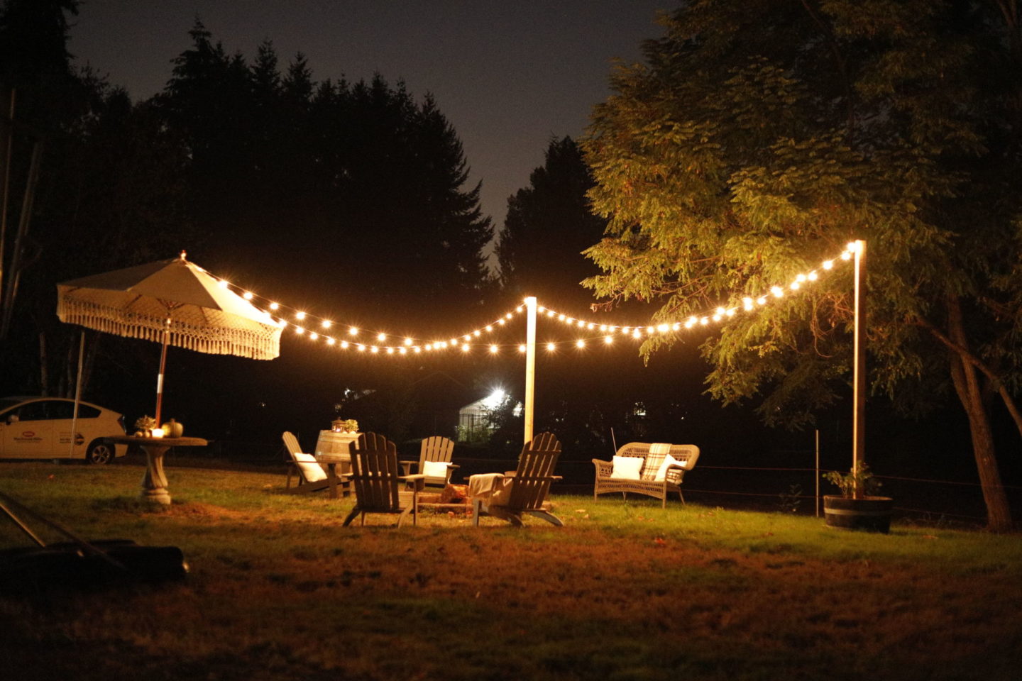 fire pit string lights