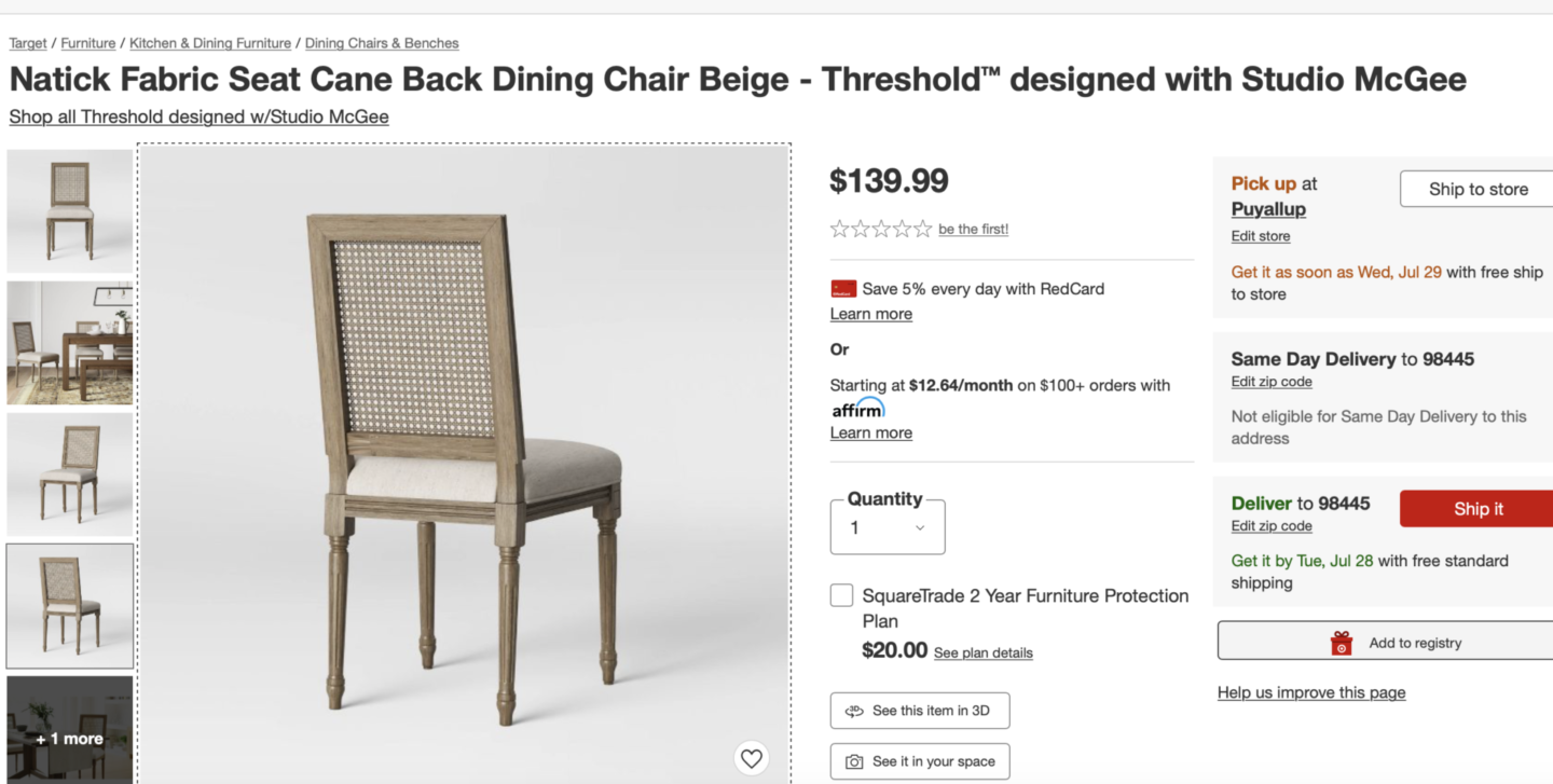 Target Cane Chair