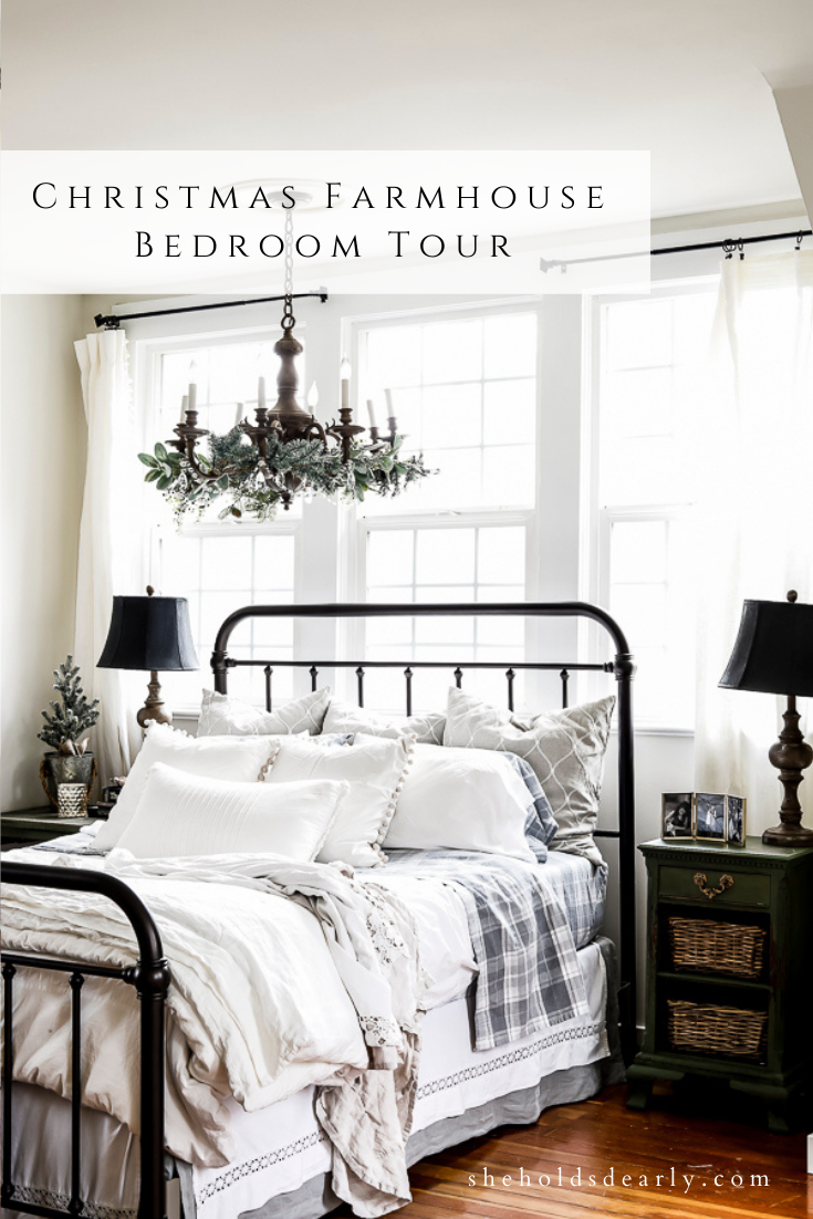 Christmas Farmhouse Bedroom Tour by sheholdsdearly.com