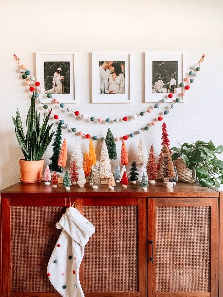 Bohemian Style Christmas Decor and DIY Macaroni Tree