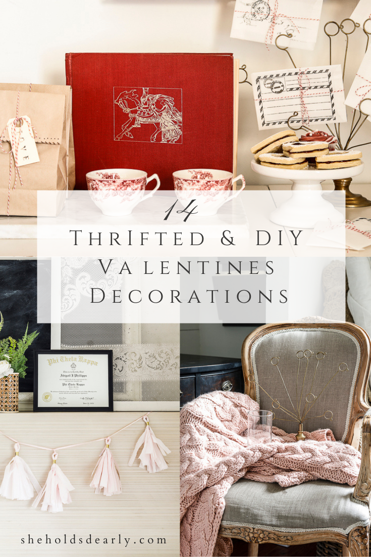 DIY Valentine's Table Decor Using Vintage Finds from Goodwill and
